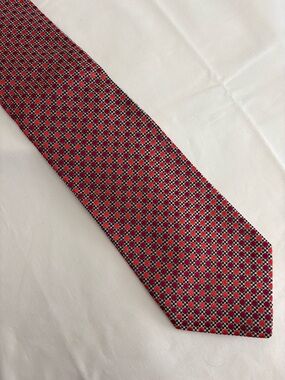Friends of Purity Dairy Men's Silk Tie Burgundy & Red Dots Necktie Classic USA